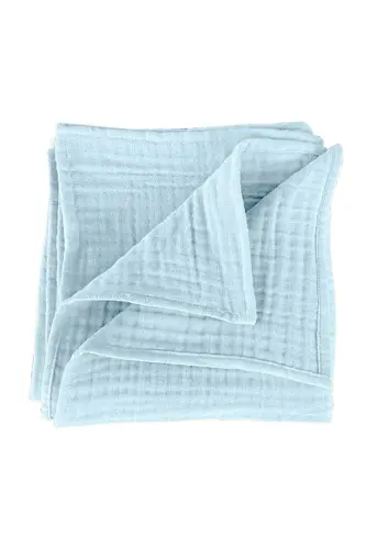 4-Layer Muslin Baby Blanket Organic Muslin Cover Cotton Baby Blanket Multi-Purpose Muslin Blanket - blue 4 layers - 5