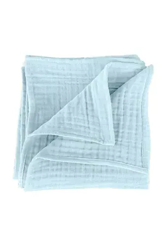 4 Layer Muslin Baby Blanket Organic Muslin Swaddle Cotton Baby Blanket Multi-Purpose Muslin Blanket-blue 4 layer - 4
