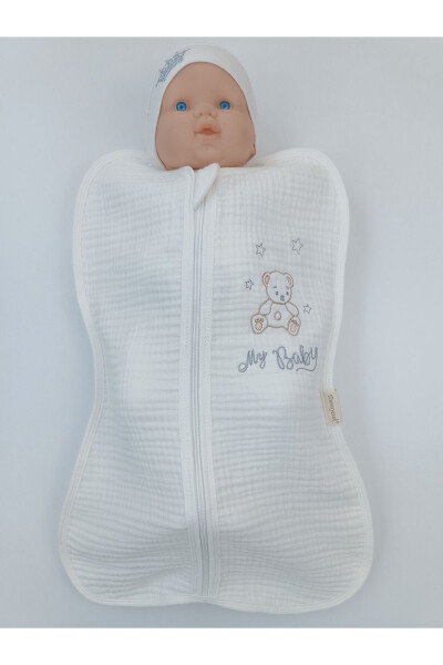 4 Layer Muslin Baby Sleeping Bag 100% Cotton Unisex Baby Swaddle Seasonal Breathable 3-6 Months - 12