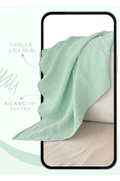 4 Layer Muslin Blanket Baby Blanket Organic Cotton Multipurpose Cotton Muslin Blanket Swaddle Blanket - JOYOUS MOM KIDS (1)