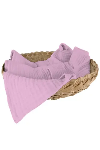 4-Layer Muslin Cover Baby Blanket Organic Cotton Multi-Purpose Cotton Muslin Blanket Swaddle Cover - Dark Rose - 4