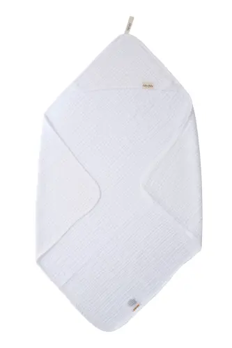 4 Layer Muslin Swaddle 75x75cm - White - White - CALINE BABY (1)