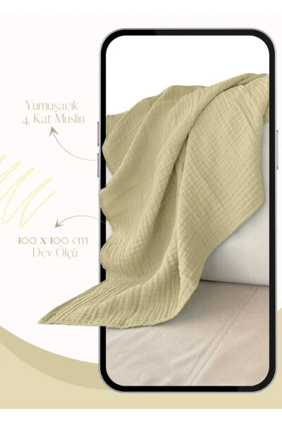 4 Layer Muslin Swaddle Blanket Organic Cotton Multipurpose Cotton Muslin Blanket - Modazone (1)