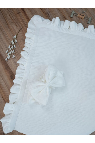 4 Layer Muslin White Baby Blanket Natural Organic Sleep Baby Swaddle Hospital Discharge Newborn - 15