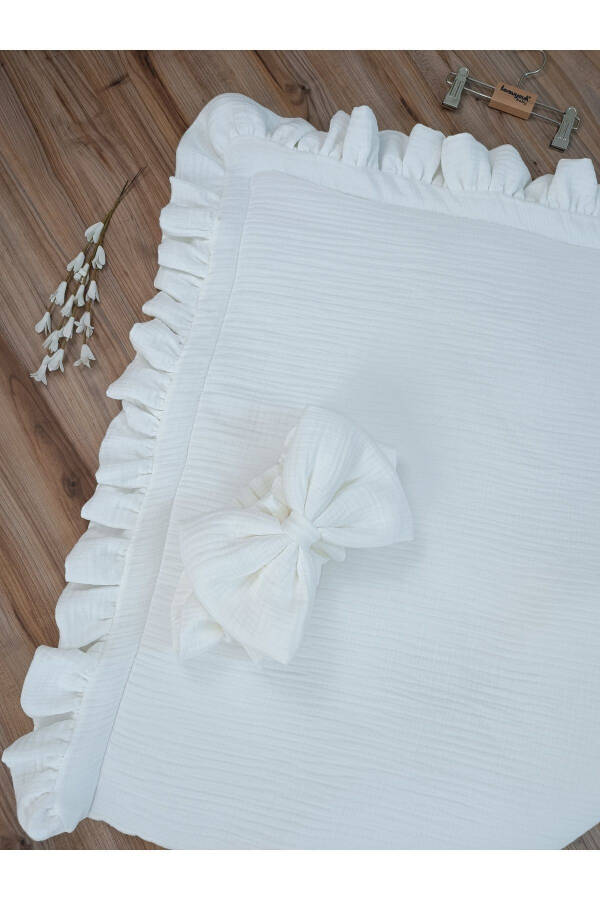 4 Layer Muslin White Baby Blanket Natural Organic Sleep Baby Swaddle Hospital Discharge Newborn - 15