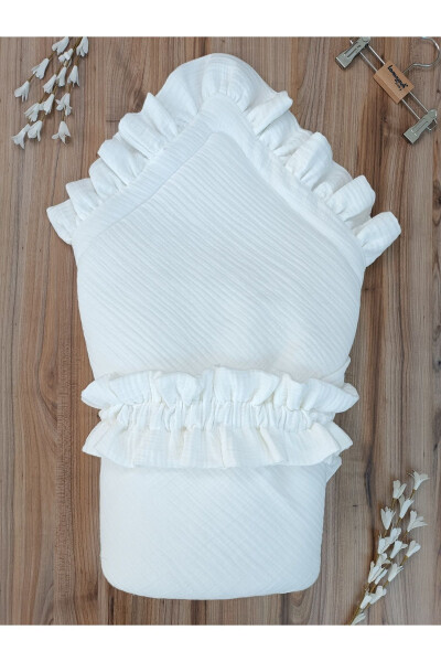 4 Layer Muslin White Baby Blanket Natural Organic Sleep Baby Swaddle Hospital Discharge Newborn - 16