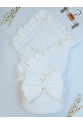 4 Layer Muslin White Baby Blanket Natural Organic Sleep Baby Swaddle Hospital Discharge Newborn - 9