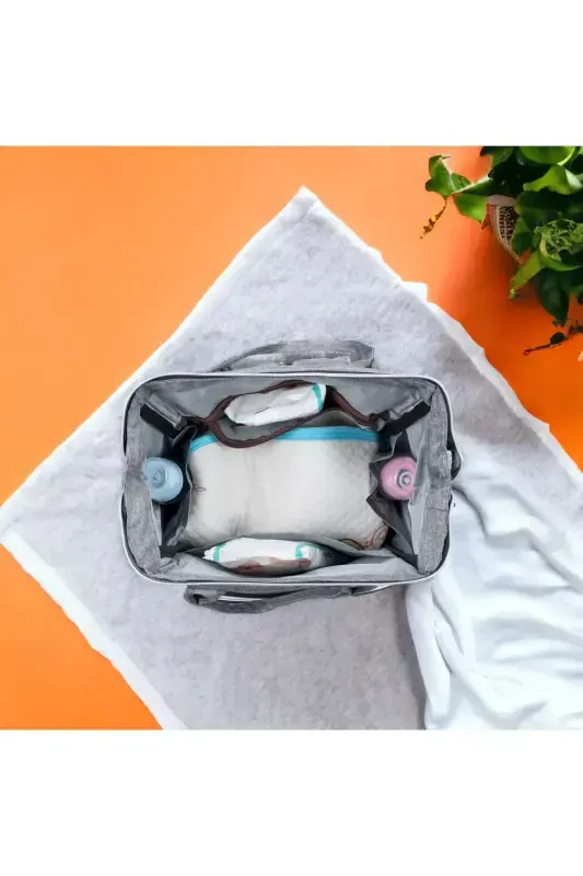 4 lik Katta tug'ilish to'plami (KASALXONA CHIQISHI, BOLALARNI PARVARISH SIRTI VA YELKA XALTASI, GUNDAK) - KULRANG - 4