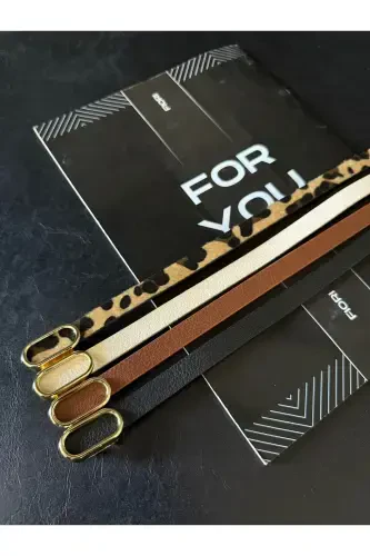 4 lilik Imkoniyat Mahsuloti Import Oval Oltin Tokali Yupqa Kamar, Shim Kamari, Ko'ylak Kamari, Kurtka Kamari-Qora - 1