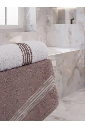 4 Lü Banyo Havlusu Seti Elvin Kahve - 70 X 140-KAH - 4