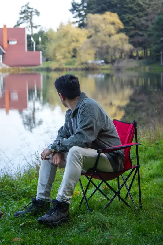 4-местный режиссерский кемпинговый стул, стул для пикника, складной стул с сумкой для переноски - красный-КРАСНЫЙ - 6