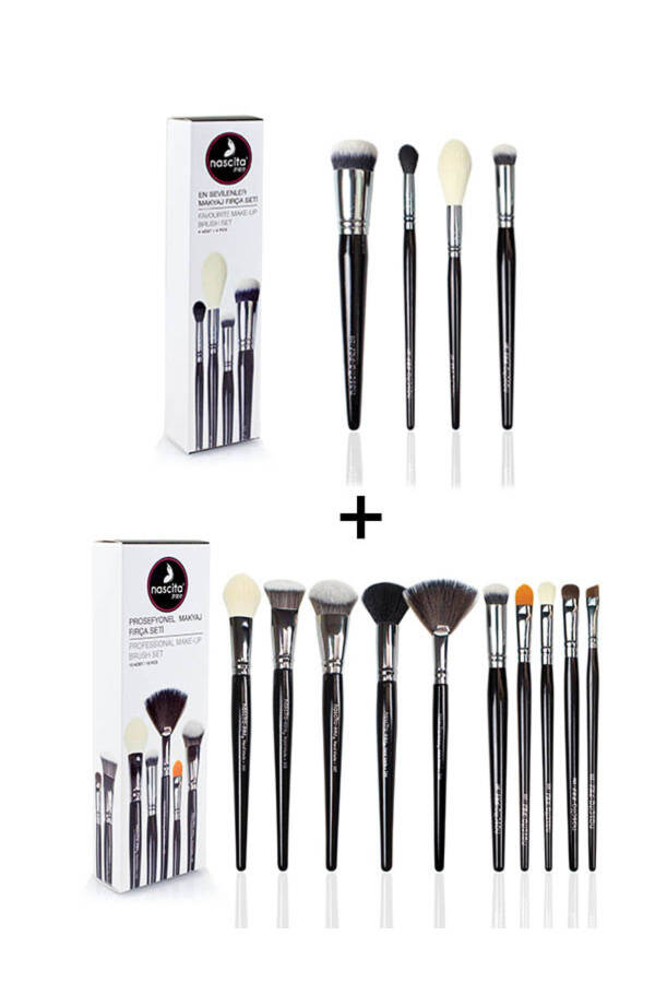 4 Most Loved Makeup Brush Set + 10 Piece Eye Makeup Brush Set - 8