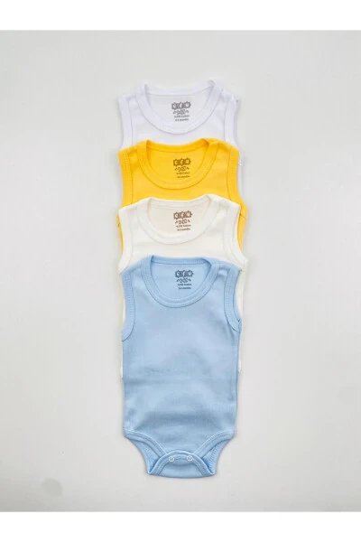 4-Pack 100% Cotton Stretch Interlock Baby Bodysuit - EFU BABY