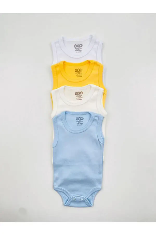 4-Pack 100% Cotton Stretch Interlock Baby Bodysuit - 1