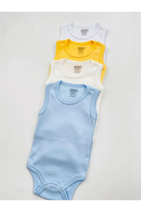 4-Pack 100% Cotton Stretch Interlock Baby Bodysuit - 2
