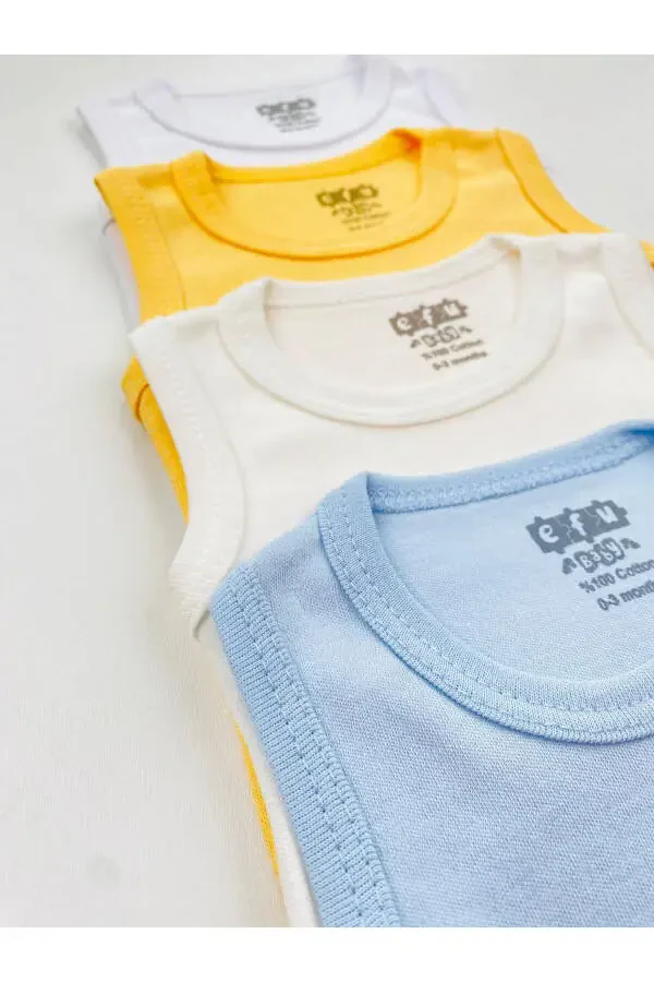 4-Pack 100% Cotton Stretch Interlock Baby Bodysuit - 3