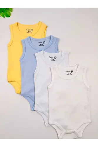 4-Pack 100% Cotton Stretch Interlock Baby Bodysuit - 3