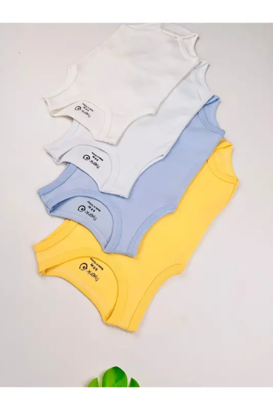 4-Pack 100% Cotton Stretch Interlock Baby Bodysuit - 4