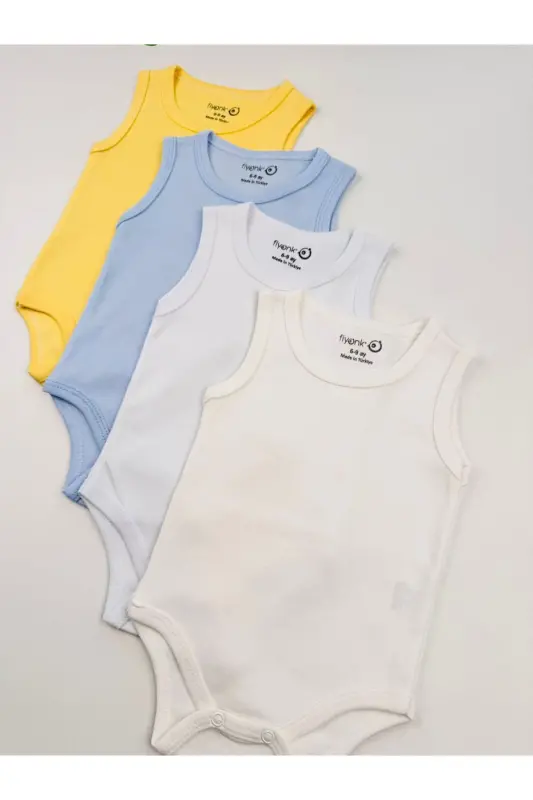 4-Pack 100% Cotton Stretch Interlock Baby Bodysuit - 6