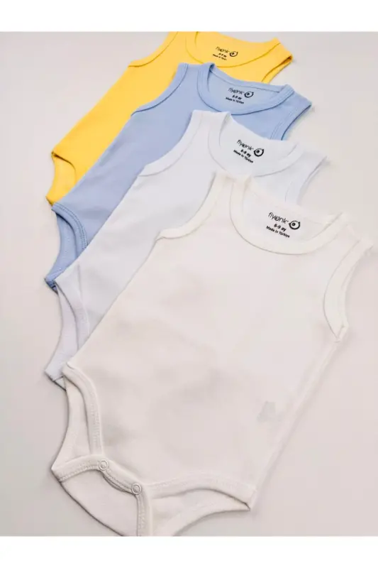 4-Pack 100% Cotton Stretch Interlock Baby Bodysuit - 7