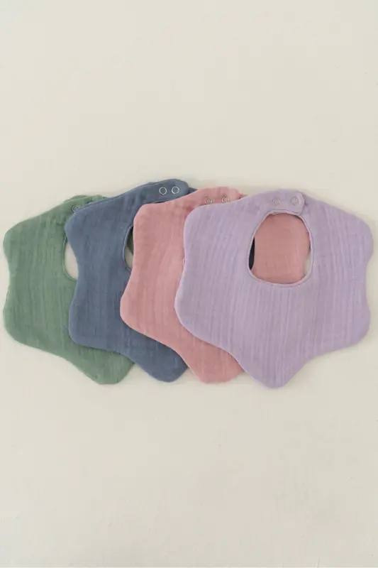 4-Pack 100% Organic Cotton 8-Layer Multi Muslin Floral Baby Bib, Scarf, Bandana - ELIBABY