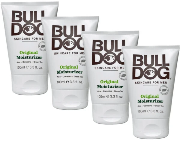 (4 Pack) Bulldog Skincare For Men, Moisturizer, Original , 3.3 fl oz (100 ml) - 3