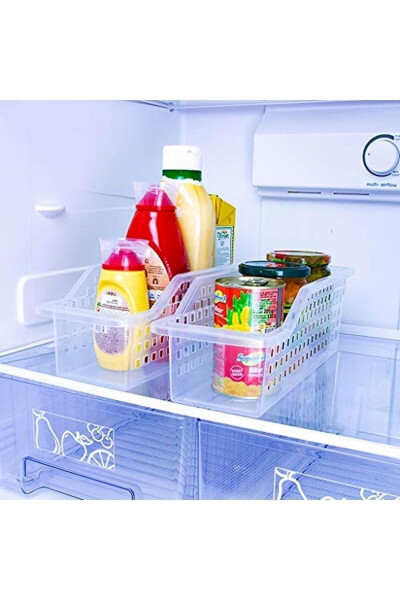4 Pack Clear Decobella Refrigerator Organizer Vegetable Fruit Basket Kitchen Bathroom Counter Under Above - DÜKKANÖNÜ