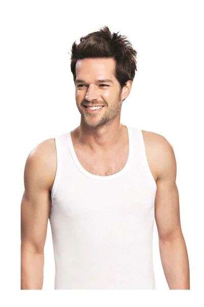 4 Pack Men's White Cotton Classic Crew Neck Undershirt - TUTKU