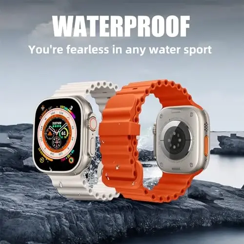4 Pack Ocean Bands Apple Watch Ultra Band 49mm 45mm 44mm 42mm erkaklar ayollar uchun mos keladi, yumshoq silikon tasmalar Sport Rugged Smartwatch IWatch Ultra Ultra 2 Series 9 8 7 6 5 4 3 2 SE uchun almashtirish - 4