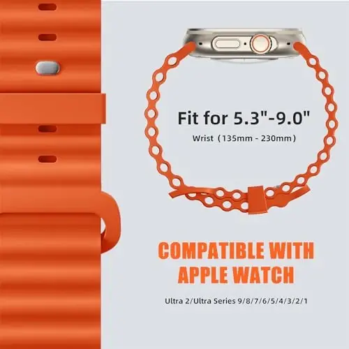 4 Pack Ocean Bands Apple Watch Ultra Band 49mm 45mm 44mm 42mm erkaklar ayollar uchun mos keladi, yumshoq silikon tasmalar Sport Rugged Smartwatch IWatch Ultra Ultra 2 Series 9 8 7 6 5 4 3 2 SE uchun almashtirish - 6