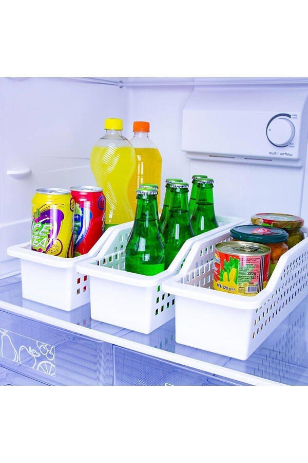 4 Pack White Decobella Refrigerator Organizer Vegetable Fruit Basket Kitchen Bathroom Countertop Undertop - 1