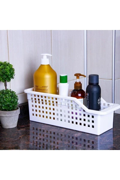 4 Pack White Decobella Refrigerator Organizer Vegetable Fruit Basket Kitchen Bathroom Countertop Undertop - DÜKKANÖNÜ (1)