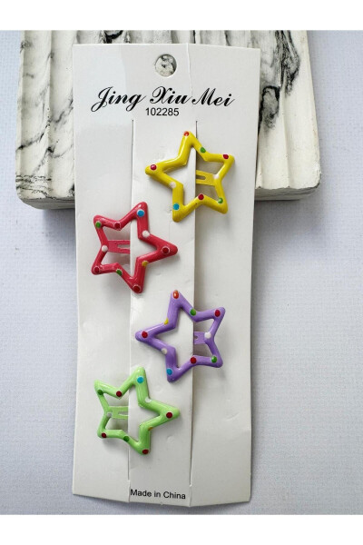 4 Pack Y2k Star Hair Clips - 1