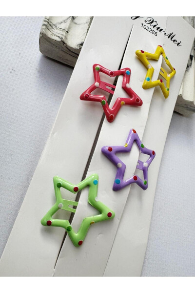 4 Pack Y2k Star Hair Clips - 3