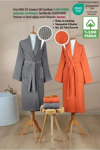 4 Parcha Chiziqli Xalatlar To'plami %100 Paxta Sertifikatlangan - 2