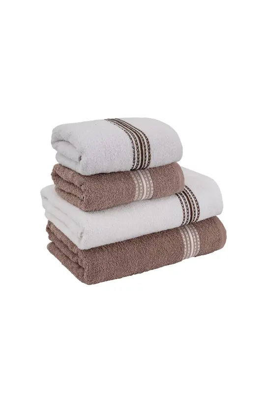 4 Pcs Bath Towel Set Elvin Coffee - 70 X 140-COF - 2