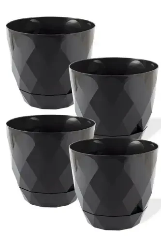 4 Pcs Mini Size 4 Bright Color Cactus Succulent And Flower Pot Set Yakamoz No 0-0 N0 - 3