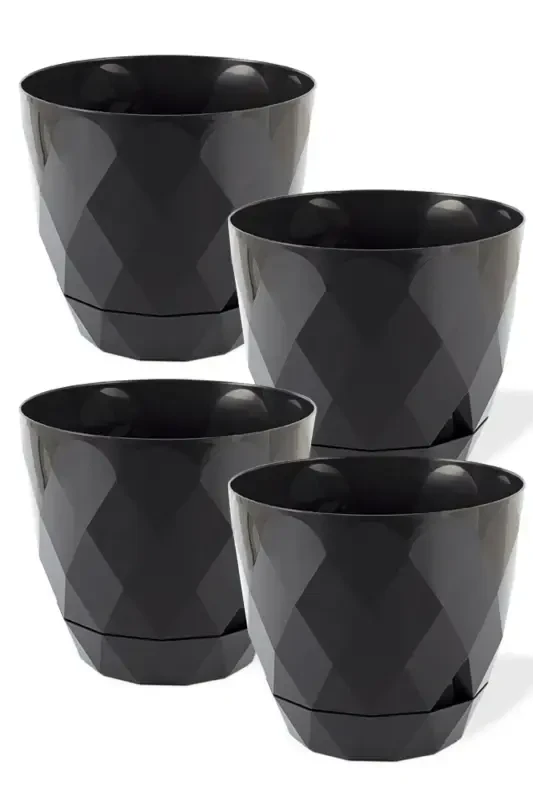 4 Pcs Mini Size 4 Bright Color Cactus Succulent And Flower Pot Set Yakamoz No 0-0 N0 - 3