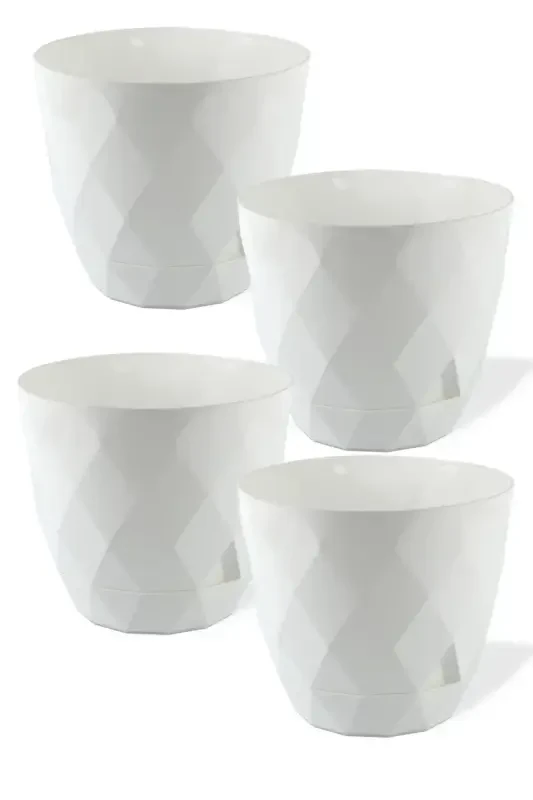 4 Pcs Mini Size 4 Bright Color Cactus Succulent And Flower Pot Set Yakamoz No 0-0 N0 - 4