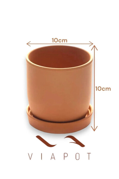 4 Pcs Small Tokyo Terracotta Pot with Saucer 11x10cm 500ml - 10