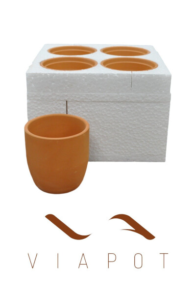 4 Pcs Small Tokyo Terracotta Pot with Saucer 11x10cm 500ml - 5