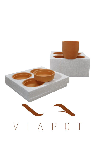 4 Pcs Small Tokyo Terracotta Pot with Saucer 11x10cm 500ml - 7