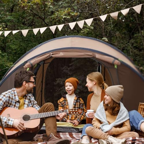 4 Person Easy Pop Up Tent, 9.5’X6.6’X52'', Waterproof, Automatic Setup, 2 Doors-Instant Family Tents for Camping, Hiking & Traveling - 4