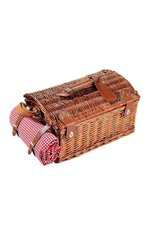 4 Person Picnic Basket with Checkered Pattern (nz-06) - 2