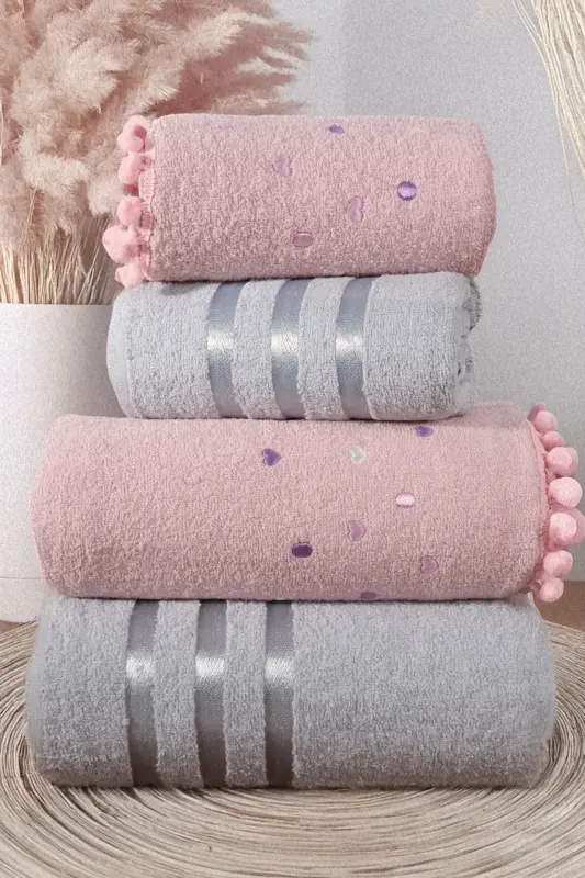 4 Piece Bath and Hair Towel Set - Bath Set | Soft, Fast Drying and Durable - MISS PARIS HOME