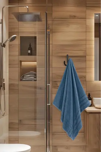4-Piece Bath Towel Set Dora Indigo - 70x140cm X2 / 50x90cm X2-INDIGO - 5