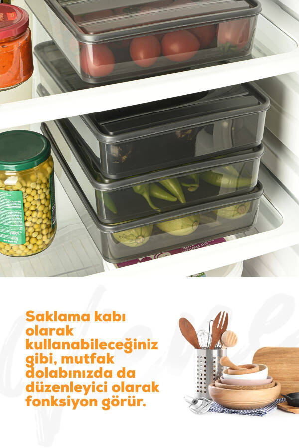 4-Piece Bella Refrigerator Organizer Storage Container Large - 4