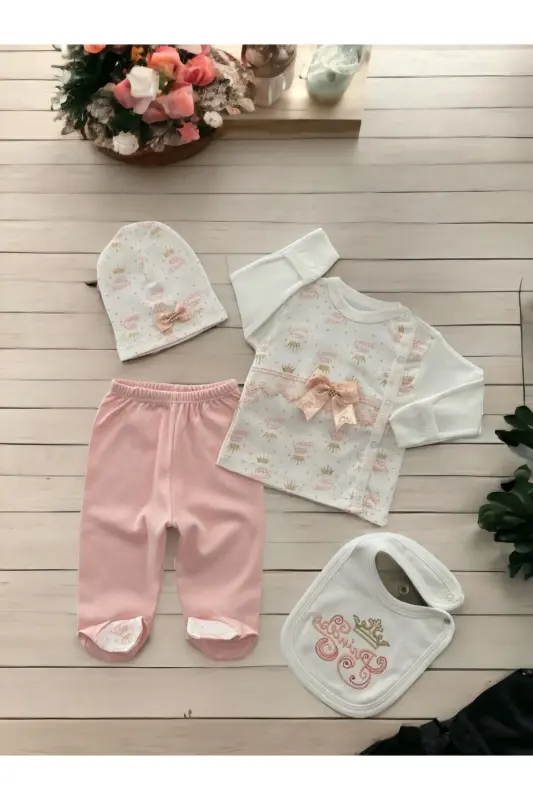 4-Piece Big Birth Set (HOSPITAL OUTFIT, BABY CARE BACK AND SHOULDER BAG, SWADDLE)-BEIGE - 2