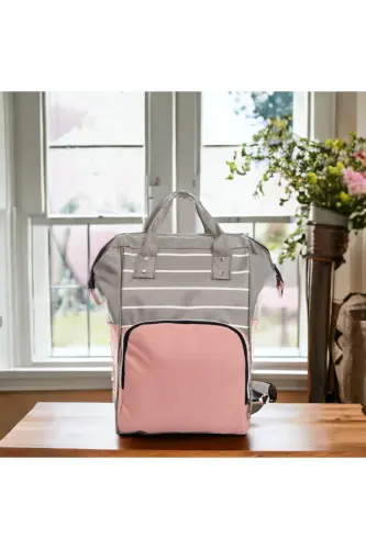 4-Piece Big Birth Set (HOSPITAL OUTFIT, BABY CARE BACK AND SHOULDER BAG, SWADDLE)-BEIGE - 3