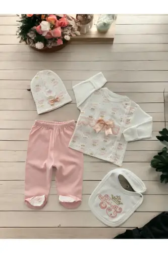 4-Piece Big Birth Set (HOSPITAL OUTFIT, BABY CARE BACK AND SHOULDER BAG, SWADDLE)-BEIGE - BOMBINOO (1)